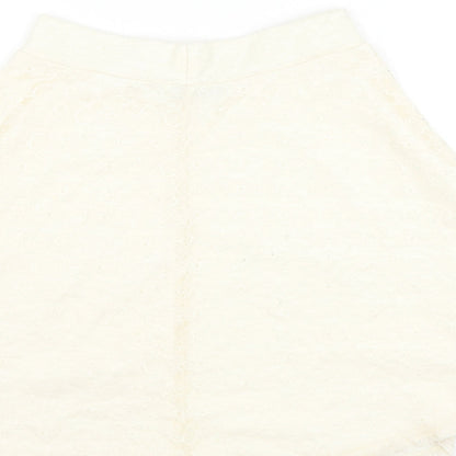 H&M Womens White Polyamide Skater Skirt Size XS