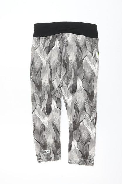 Kalenji Womens Brown Geometric Polyester Athletic Shorts Size 28 in L20 in Regular Drawstring
