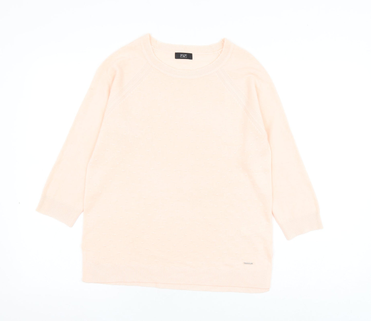 F&F Womens Pink Round Neck Acrylic Pullover Jumper Size 10