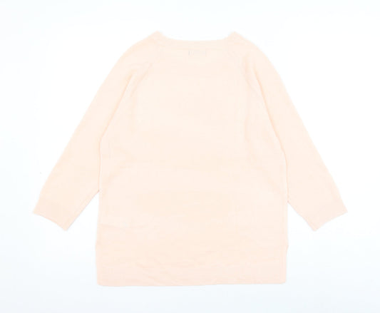 F&F Womens Pink Round Neck Acrylic Pullover Jumper Size 10