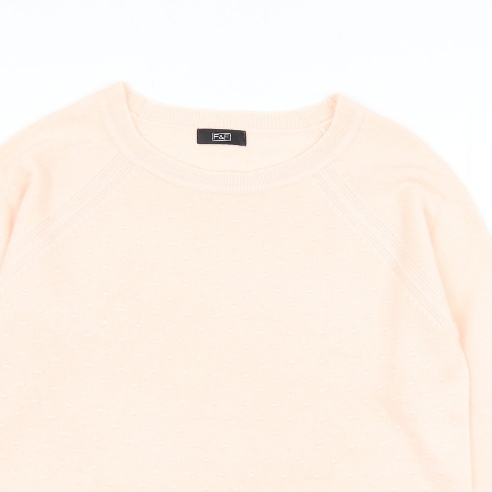 F&F Womens Pink Round Neck Acrylic Pullover Jumper Size 10