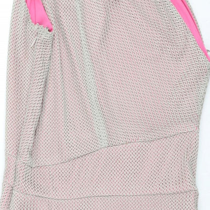 ASOS Womens Brown Polyester Shift Size 10 One Shoulder Pullover