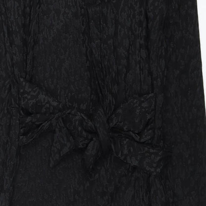 F&F Womens Black Animal Print Viscose Shift Size 8 V-Neck Pullover - Leopard Print