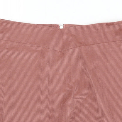 SheIn Womens Pink Polyester Skater Skirt Size M Zip