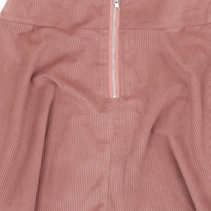 SheIn Womens Pink Polyester Skater Skirt Size M Zip