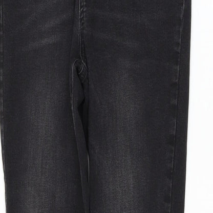 Primark Womens Black Cotton Skinny Jeans Size 10 L25 in Regular Zip