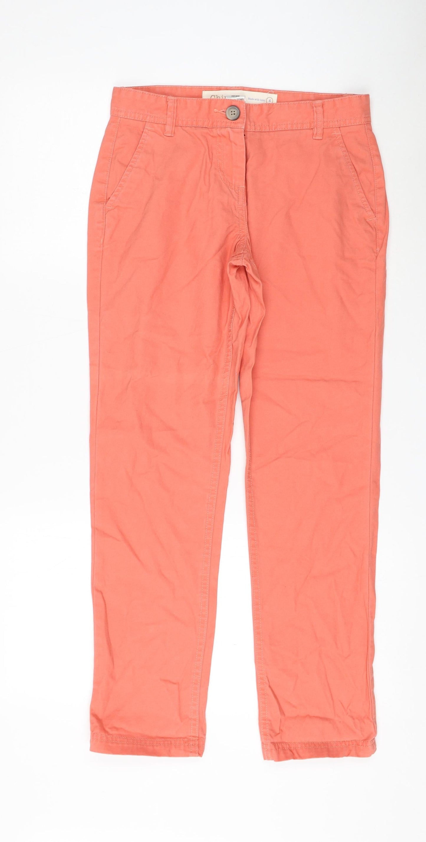 Womens UK Size 6 NEXT Regular Fit Chino Pink Trousers