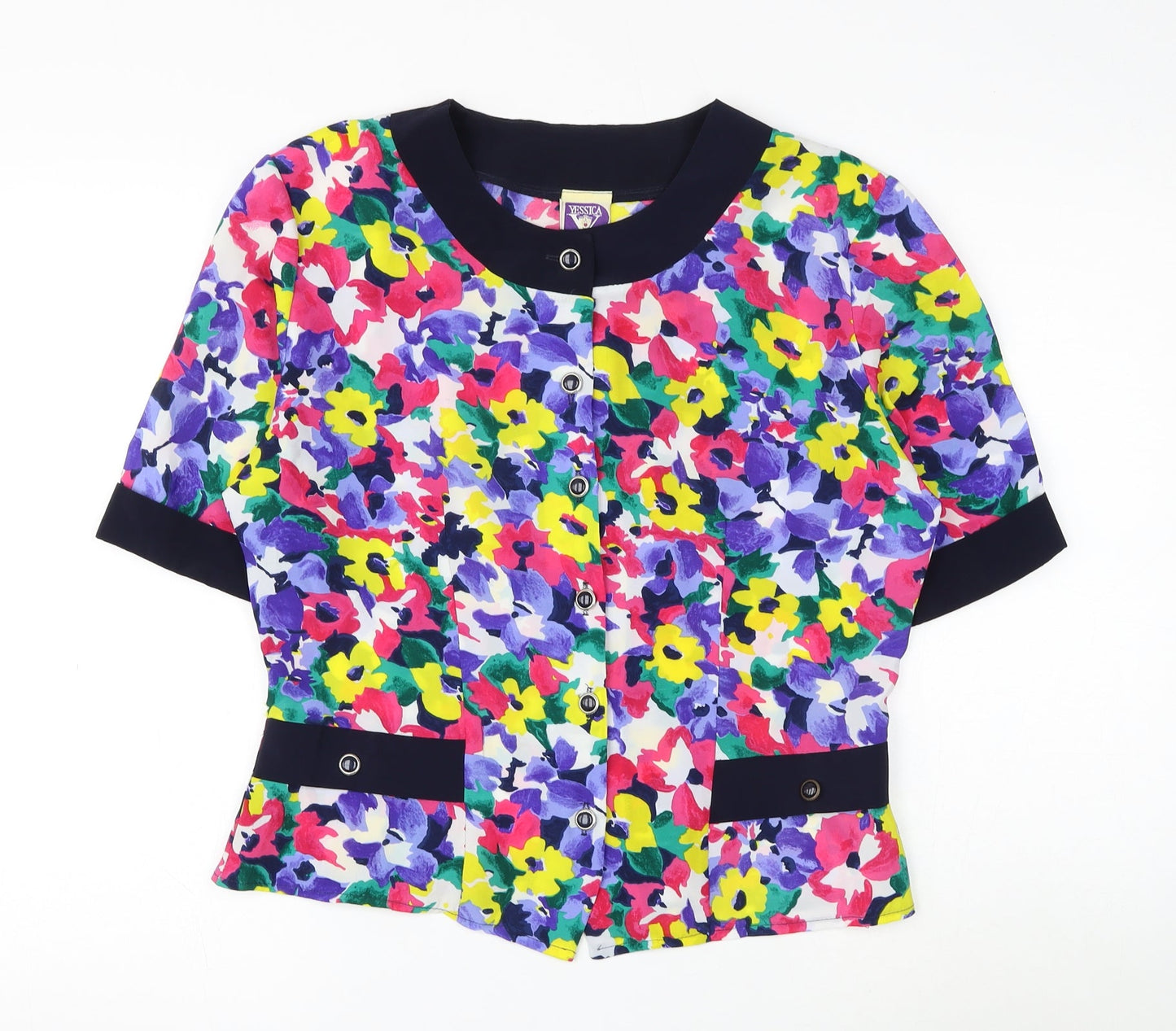 Womens UK Size 12 Yessica Multicoloured Basic Button-Up