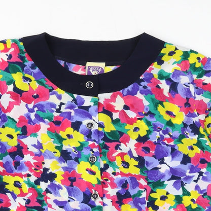 Womens UK Size 12 Yessica Multicoloured Basic Button-Up