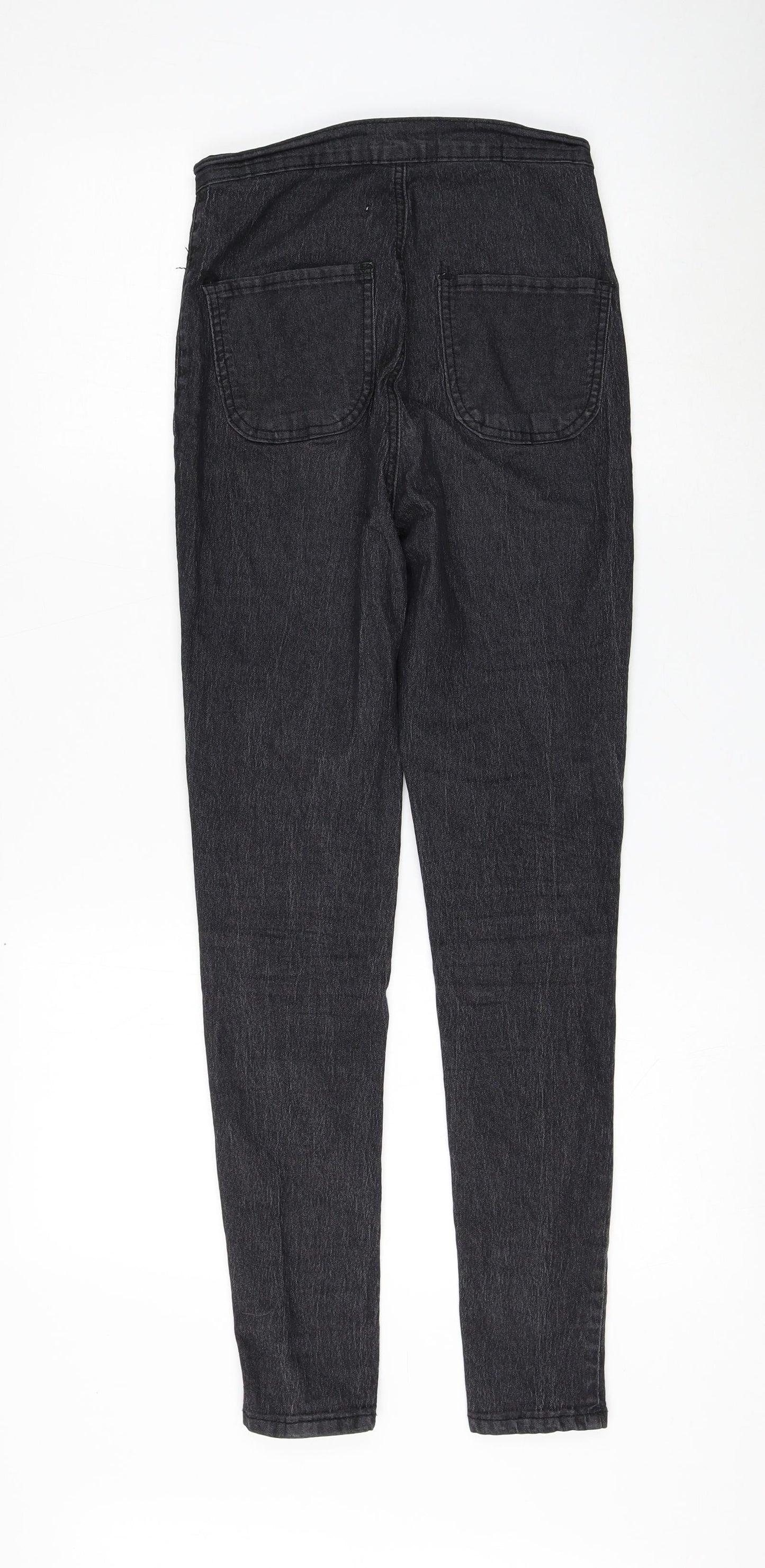 PRETTYLITTLETHING Womens Black Cotton Skinny Jeans Size 6 L27 in Regular Zip