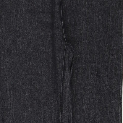 PRETTYLITTLETHING Womens Black Cotton Skinny Jeans Size 6 L27 in Regular Zip