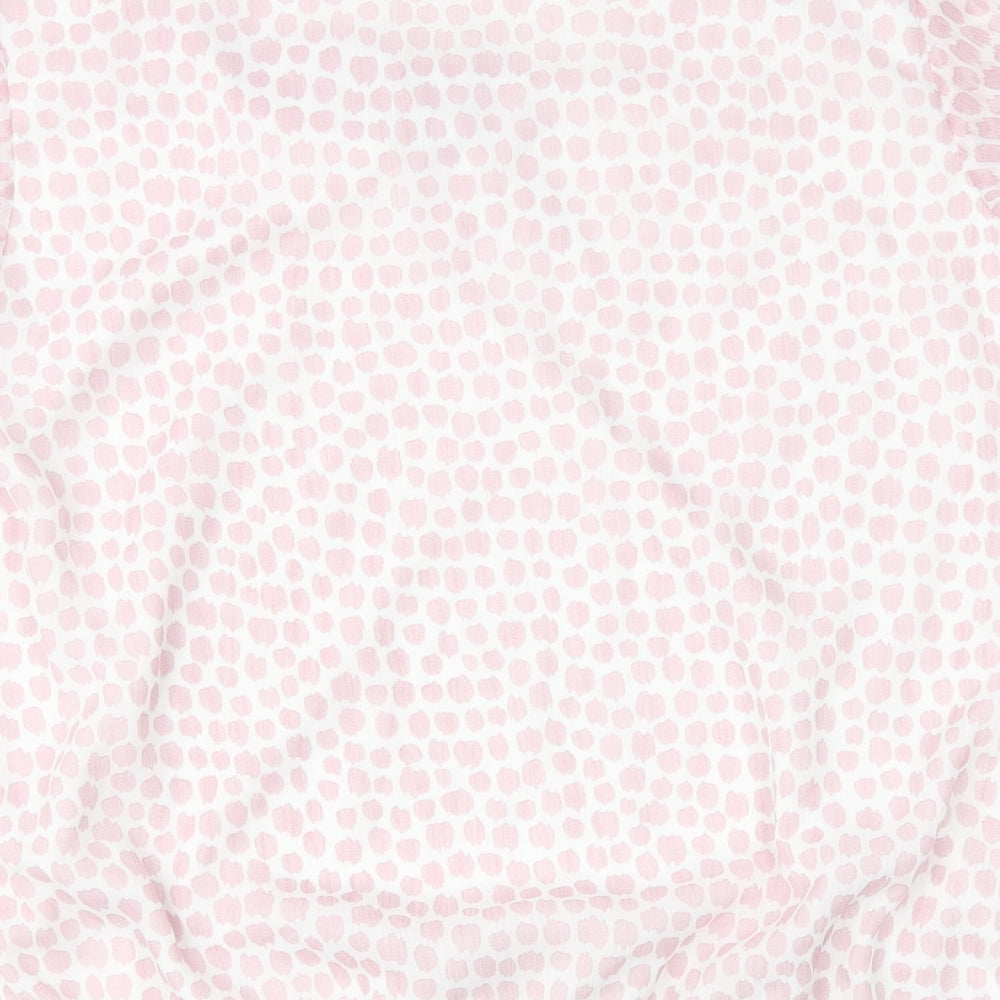 Bonmarché Womens Pink Animal Print Polyester Basic Blouse Size 12 Scoop Neck - Leopard Print