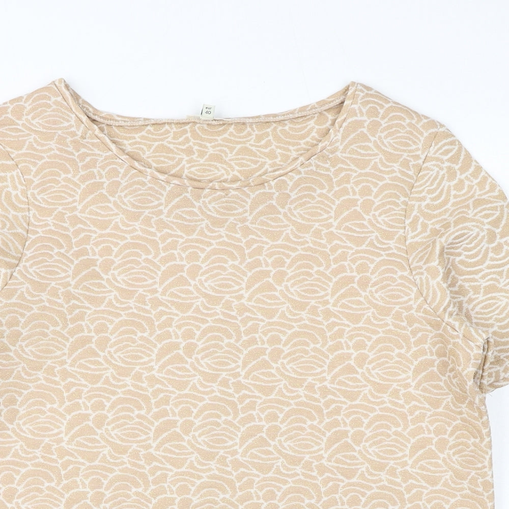 Womens UK Size 14 River Island Gold Basic Blouse