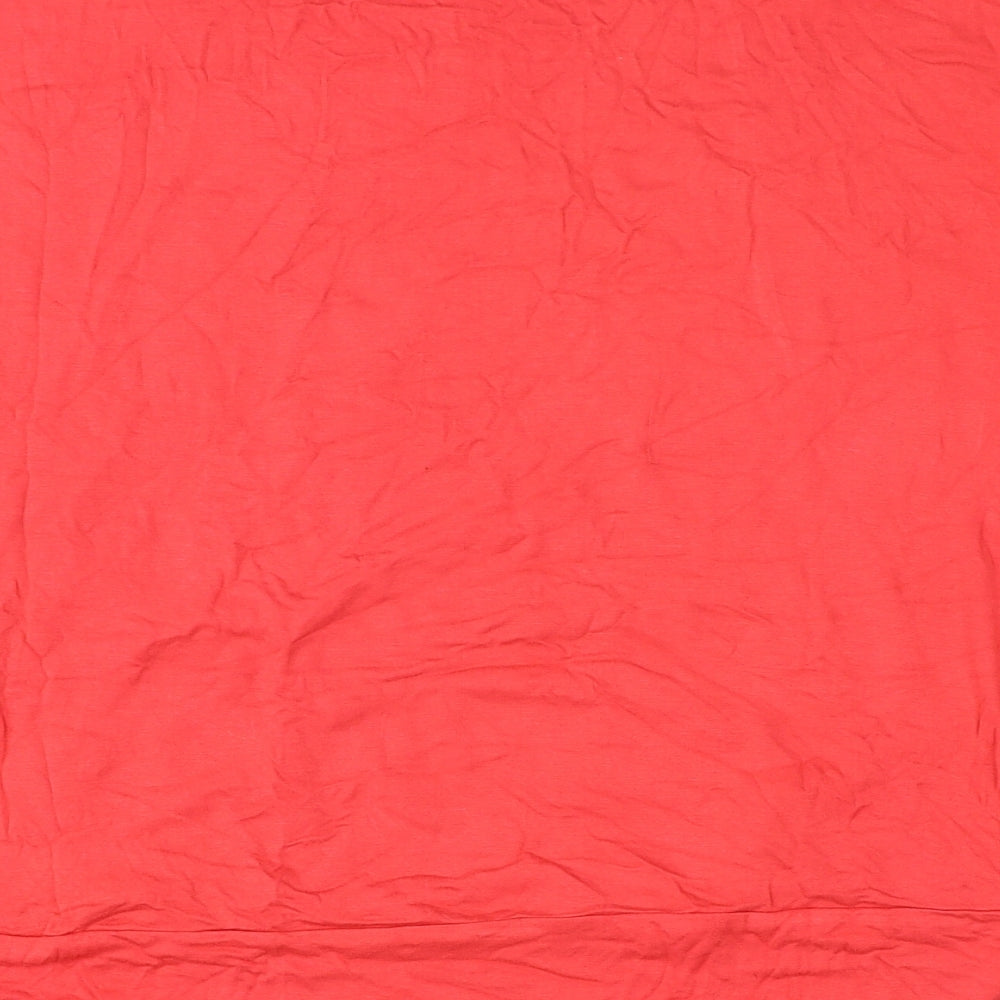 Papaya Womens Red Floral Viscose Basic Blouse Size 14 Round Neck