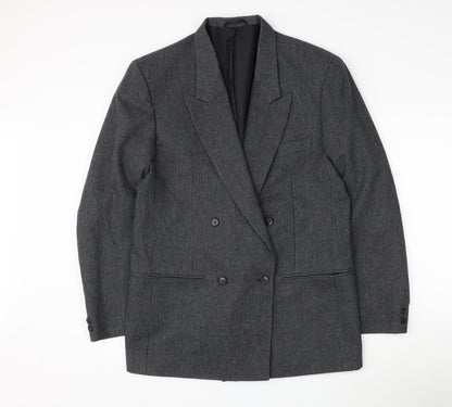 Marlowe Mens Grey Striped Polyester Jacket Suit Jacket Size 38