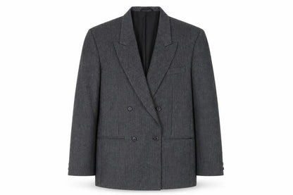 Marlowe Mens Grey Striped Polyester Jacket Suit Jacket Size 38