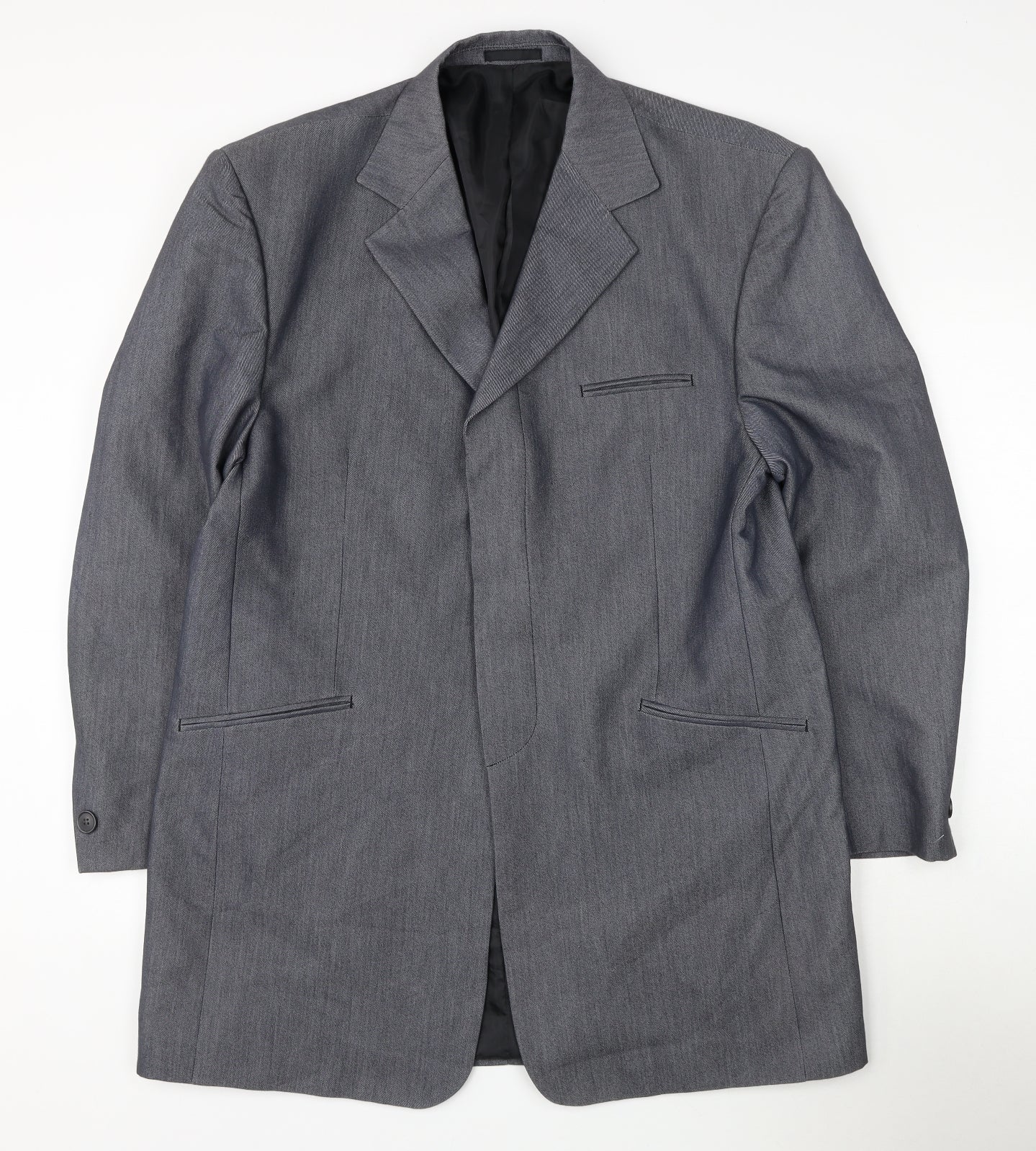 Kit Mens Grey Polyester Jacket Suit Jacket Size 44