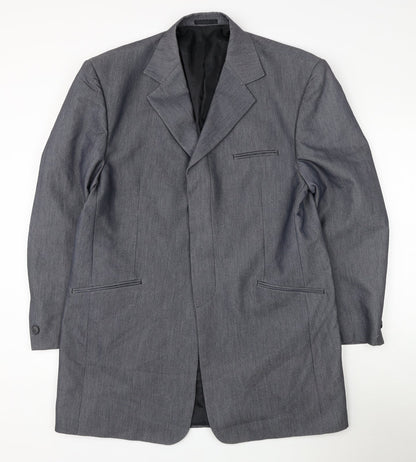 Kit Mens Grey Polyester Jacket Suit Jacket Size 44
