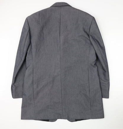 Kit Mens Grey Polyester Jacket Suit Jacket Size 44