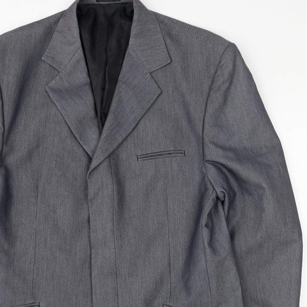 Kit Mens Grey Polyester Jacket Suit Jacket Size 44