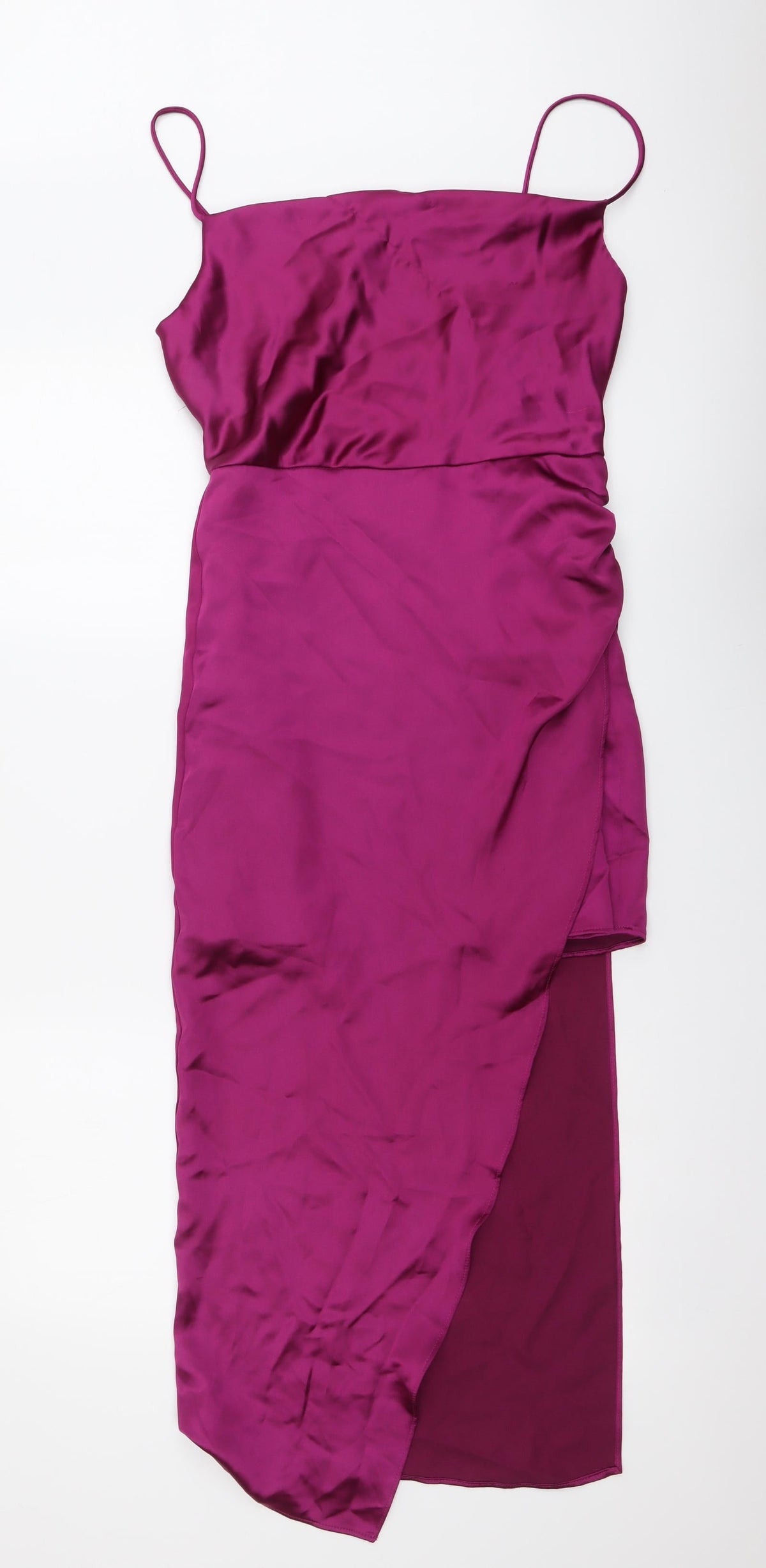 Zara Womens Purple Polyester Bodycon Size S Square Neck Zip
