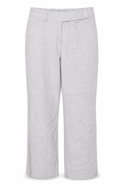 FunMum Womens Grey Linen Trousers Size M L29 in Regular Button