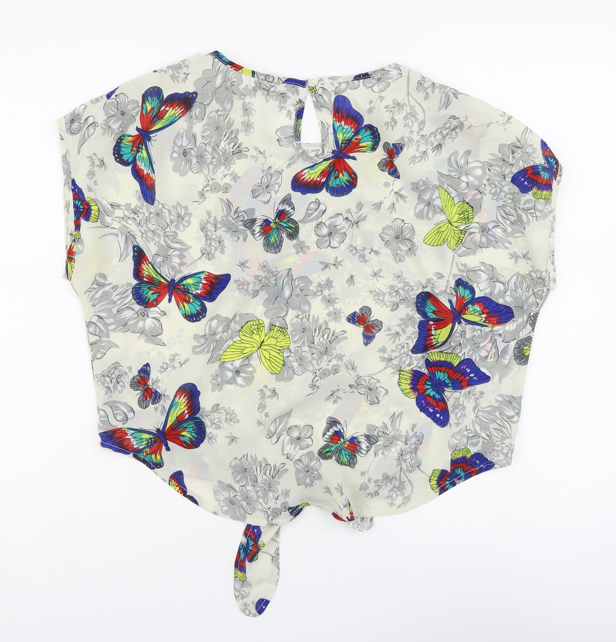 Pinky Womens Multicoloured Geometric Polyester Basic Blouse Size M Round Neck - Butterfly Pattern
