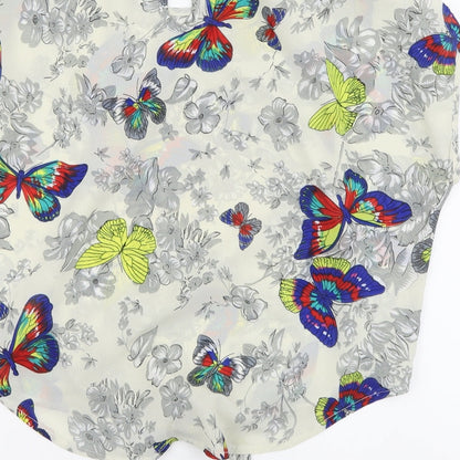 Pinky Womens Multicoloured Geometric Polyester Basic Blouse Size M Round Neck - Butterfly Pattern
