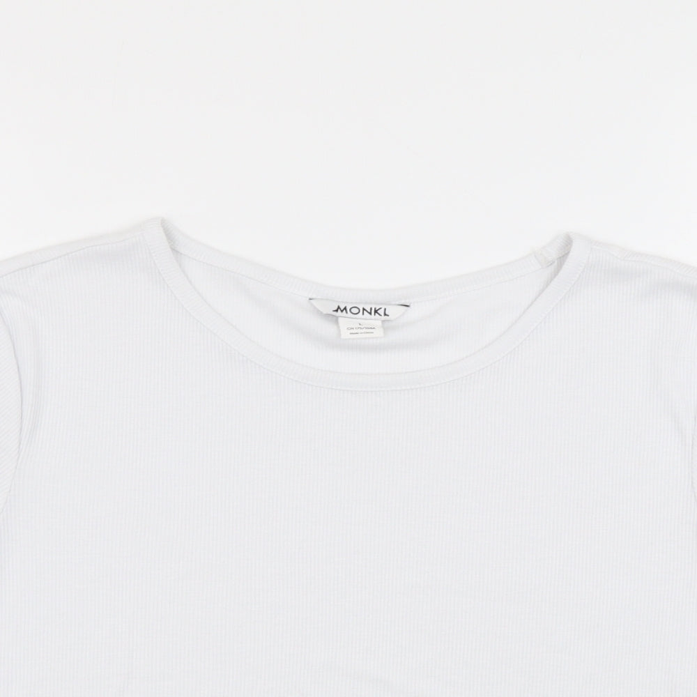 Womens UK Size L Monki White Cropped T-Shirt