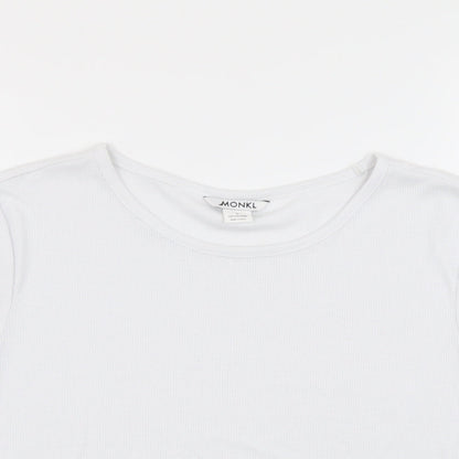 Womens UK Size L Monki White Cropped T-Shirt