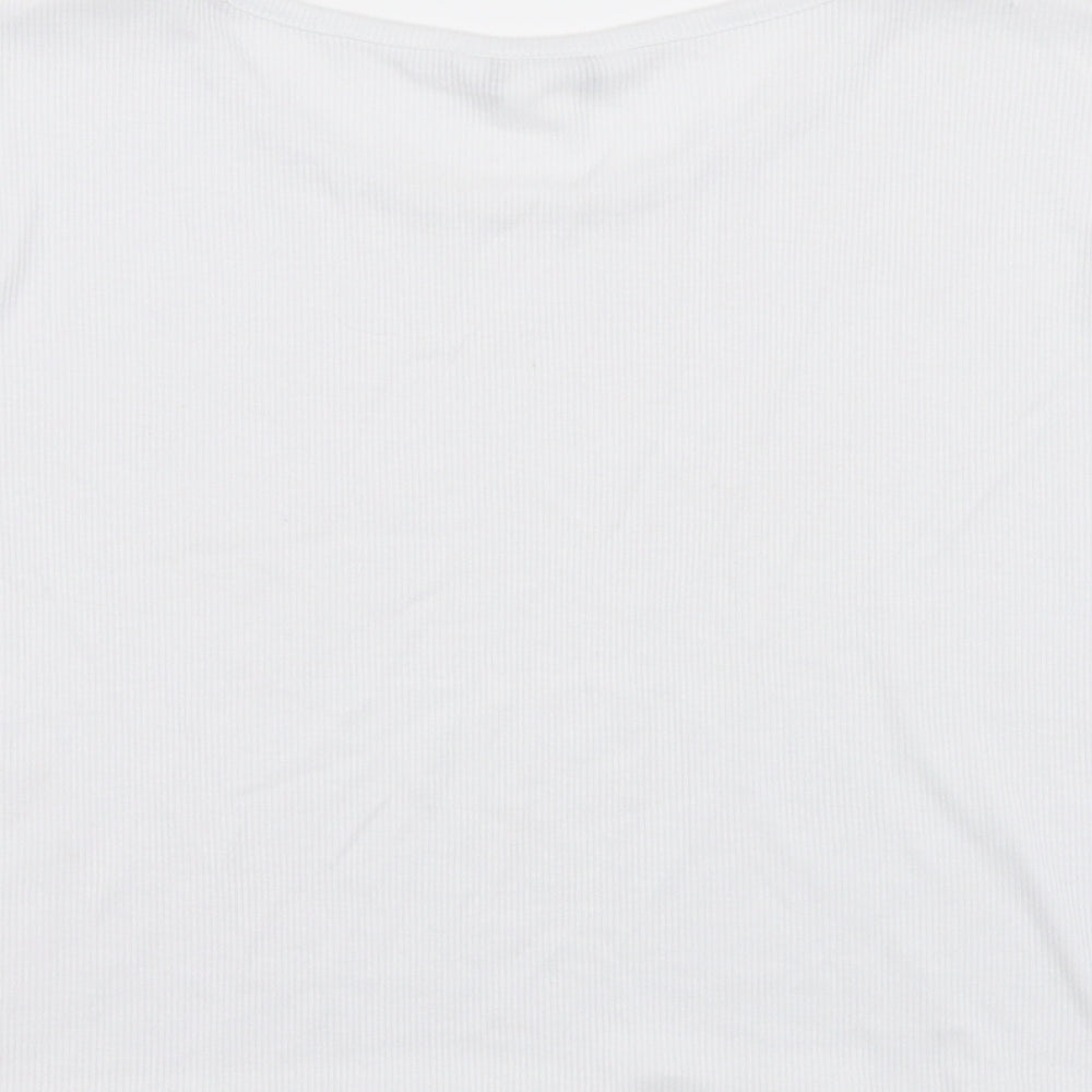 Womens UK Size L Monki White Cropped T-Shirt