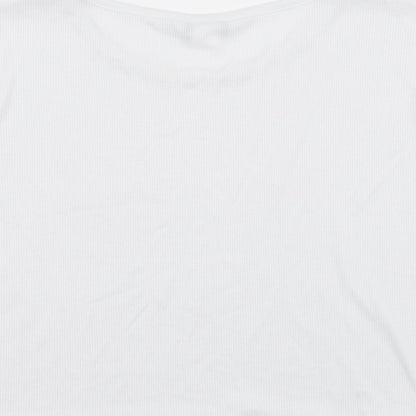 Womens UK Size L Monki White Cropped T-Shirt