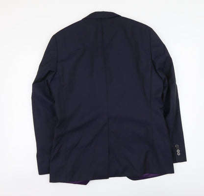 Feraud Paris Mens Blue Polyester Jacket Suit Jacket Size L