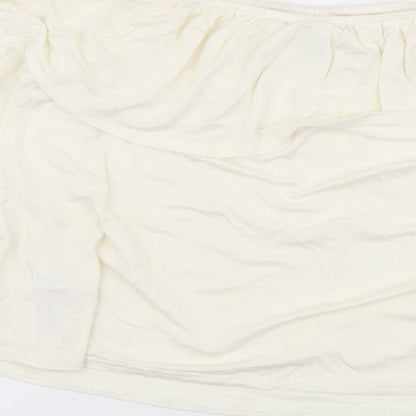 Womens UK Size 12 New Look Ivory Cropped Blouse