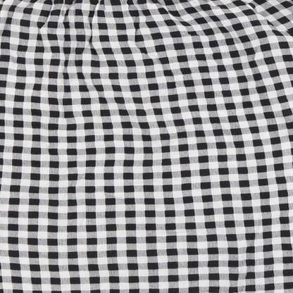 George Womens Grey Check Viscose Basic Blouse Size 8 Off the Shoulder