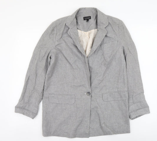 Topshop Womens Grey Acetate Jacket Suit Jacket Size 8