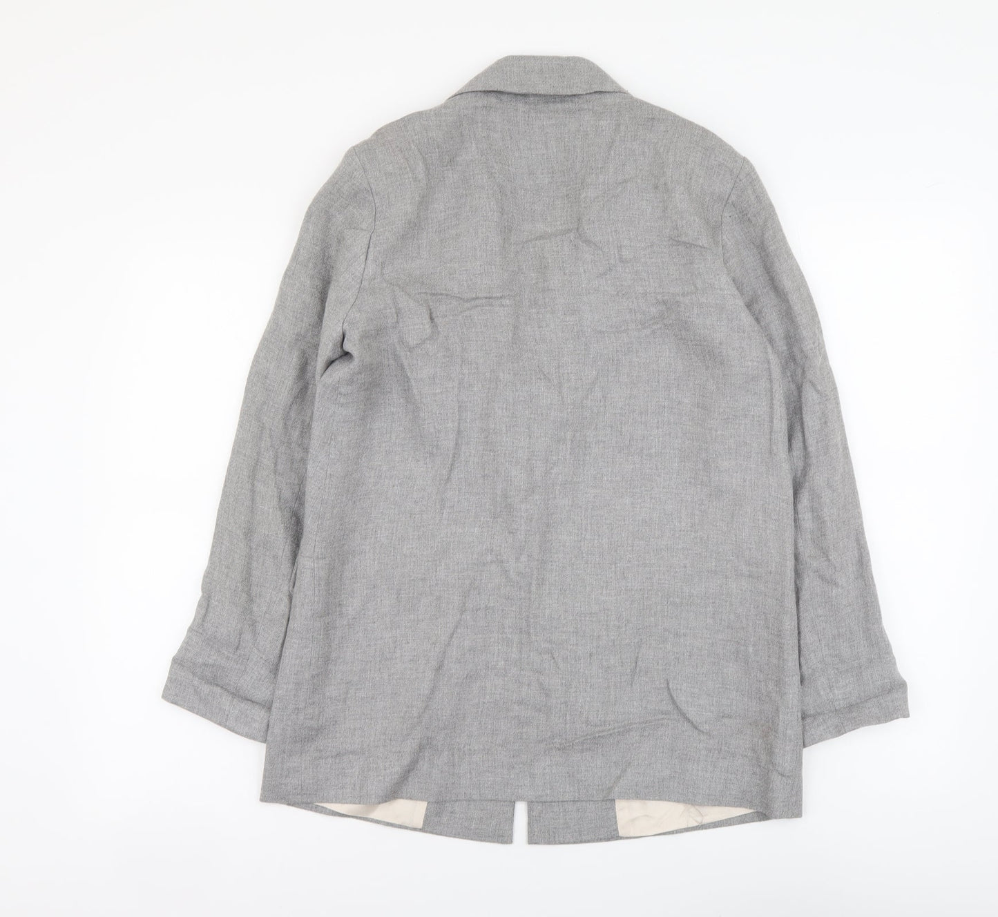 Topshop Womens Grey Acetate Jacket Suit Jacket Size 8