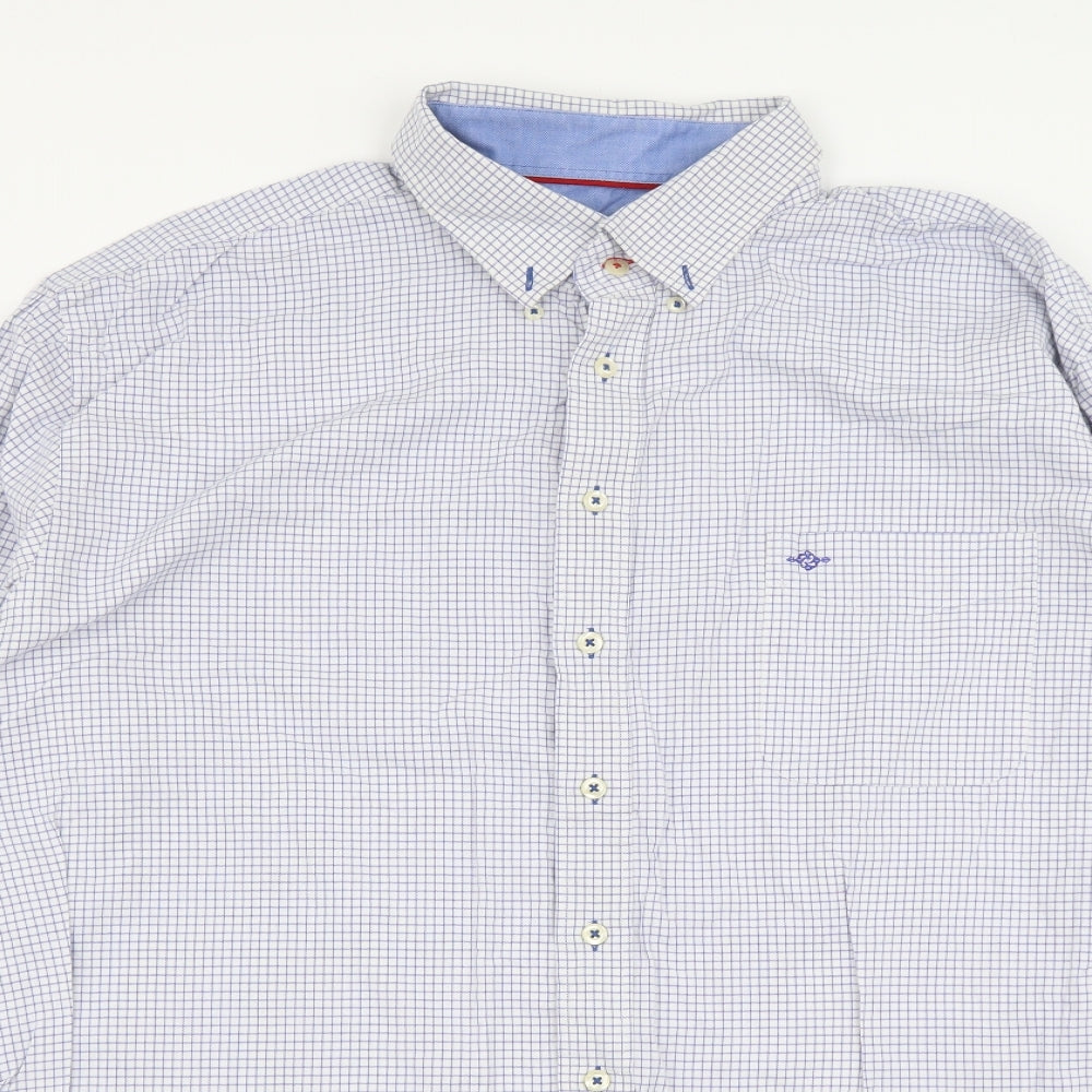 Baileys Mens Blue Check Cotton Button-Up Size XL Collared Button