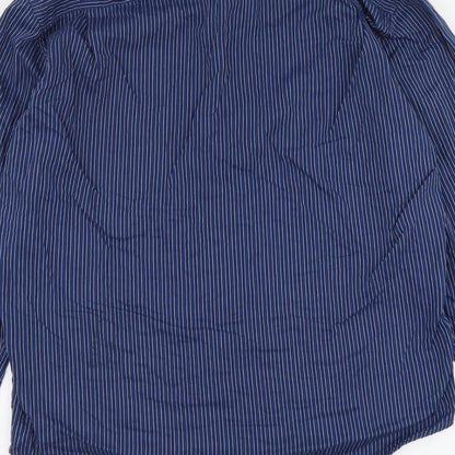 Westbury Mens Blue Striped Cotton Button-Up Size L Collared Button