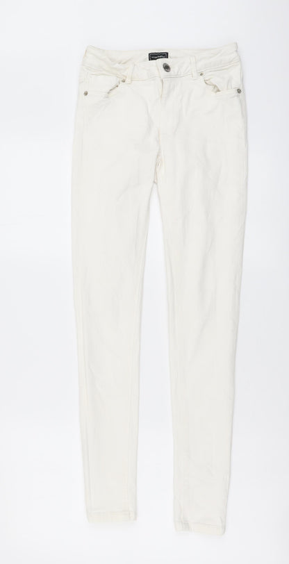 Womens UK Size 8 Waredenim Regular Fit Skinny White Jeans