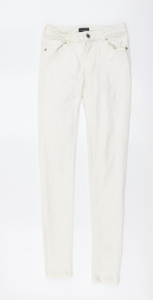 Womens UK Size 8 Waredenim Regular Fit Skinny White Jeans
