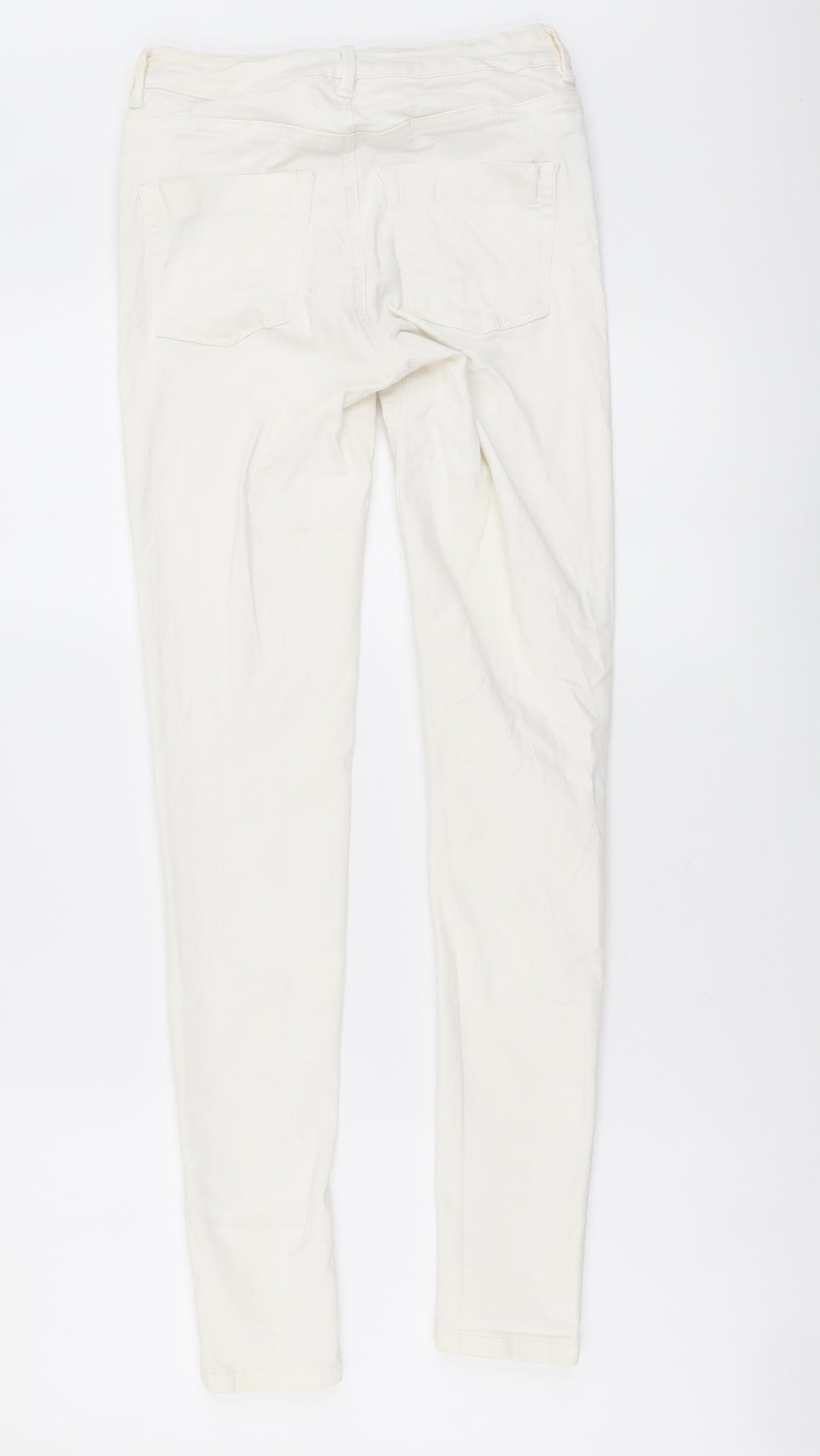 Womens UK Size 8 Waredenim Regular Fit Skinny White Jeans