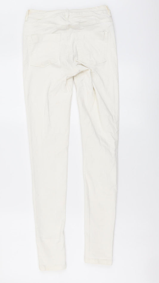 Womens UK Size 8 Waredenim Regular Fit Skinny White Jeans