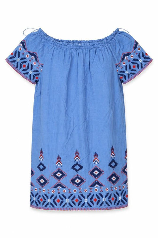 TU Womens Blue Cotton Sheath Size 12 Off the Shoulder Pullover
