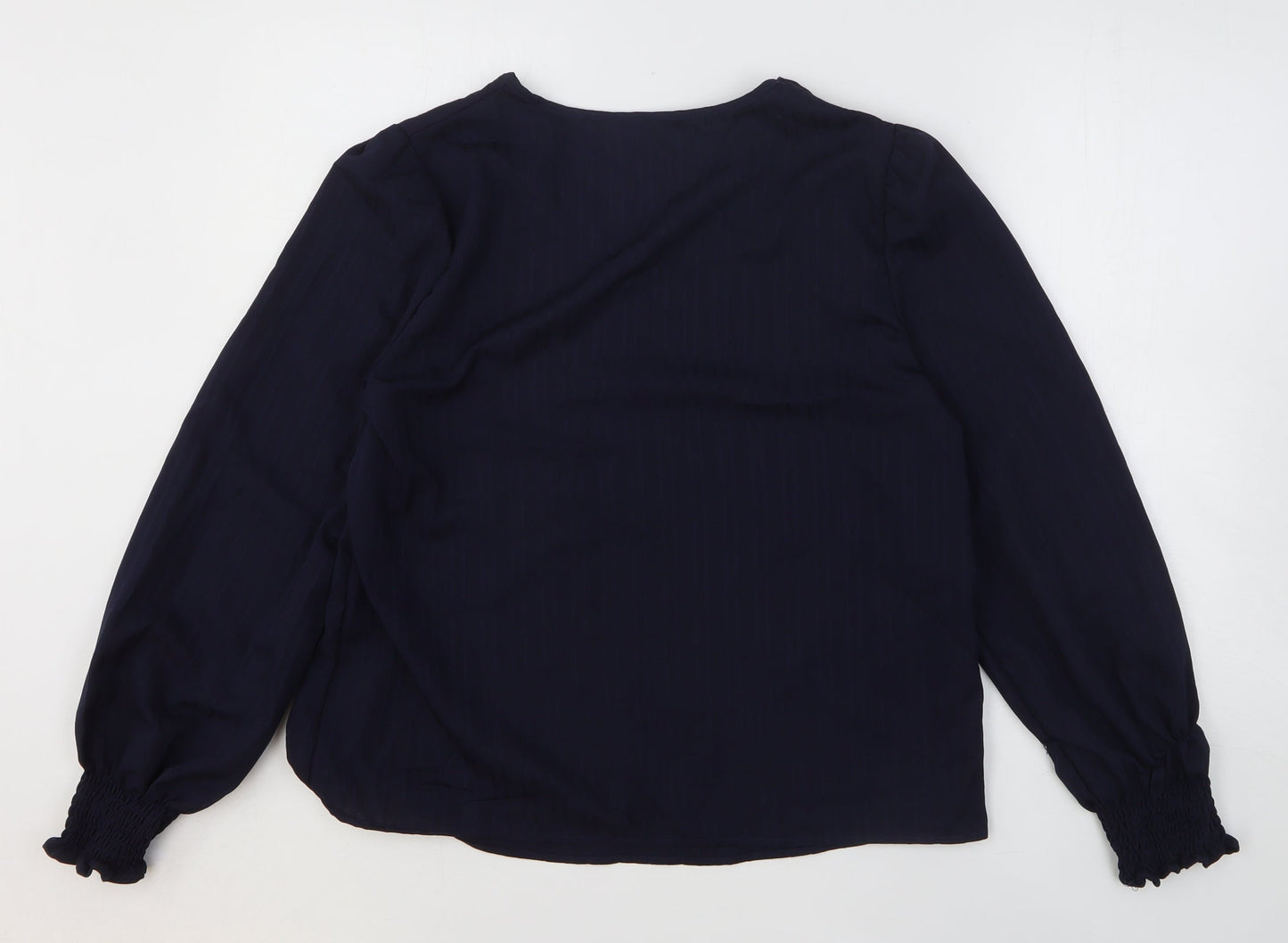 SheIn Womens Blue Striped 100% Polyester Pullover Sweatshirt Size L Pullover