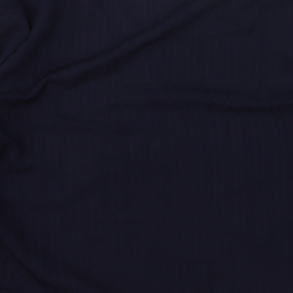 SheIn Womens Blue Striped 100% Polyester Pullover Sweatshirt Size L Pullover