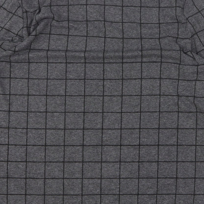 Preworn Womens Grey Check Polyester Pullover Sweatshirt Size 14 Pullover