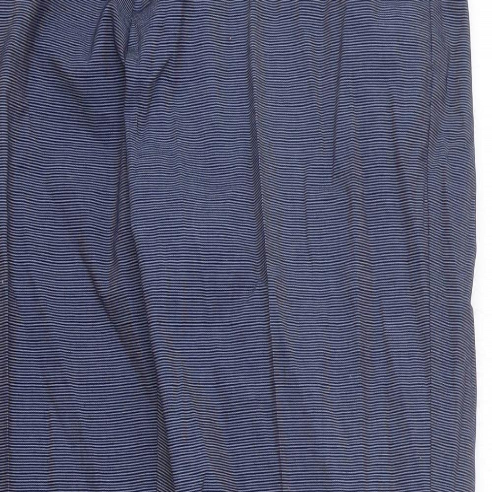 Kirkland Mens Blue Cotton Trousers Size 36 in L32 in Regular Zip