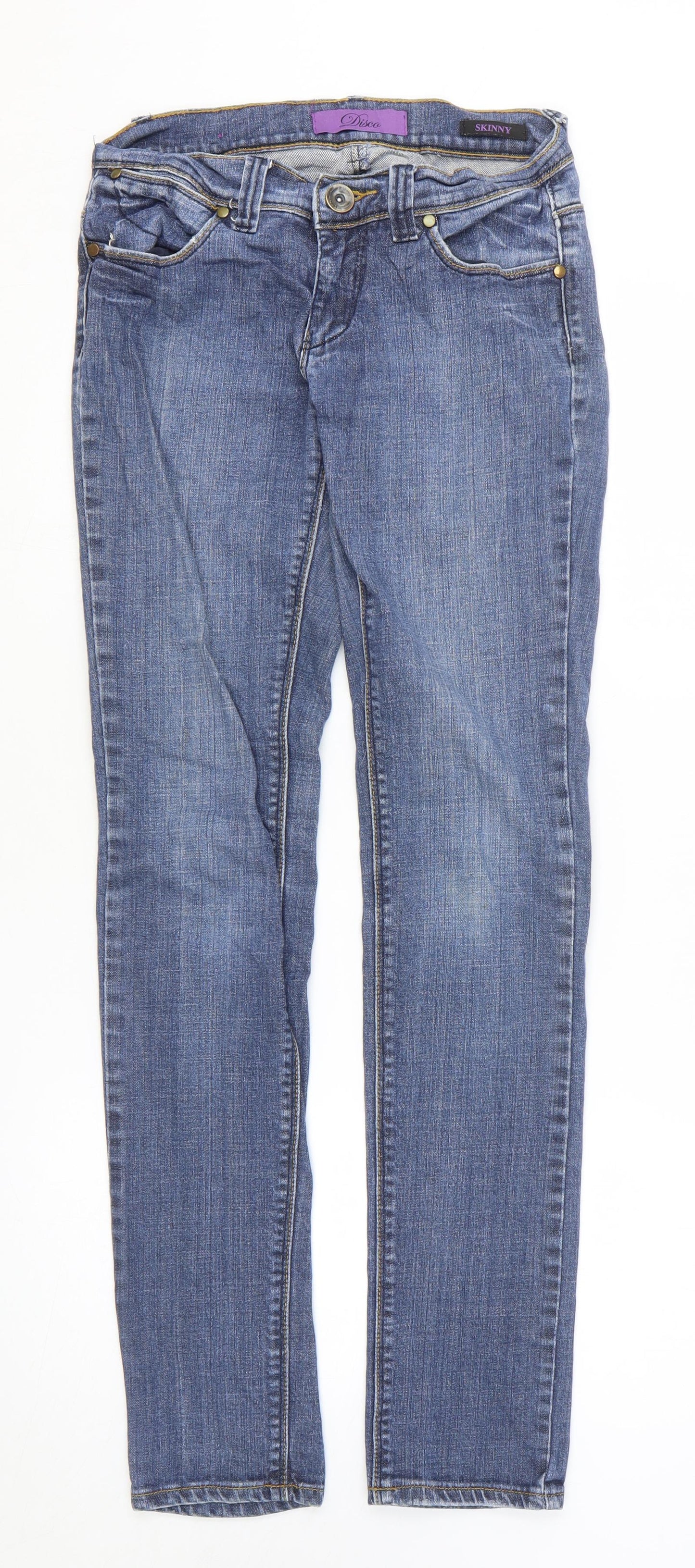 Womens UK Size 8 Disco Slim Fit Skinny Blue Jeans