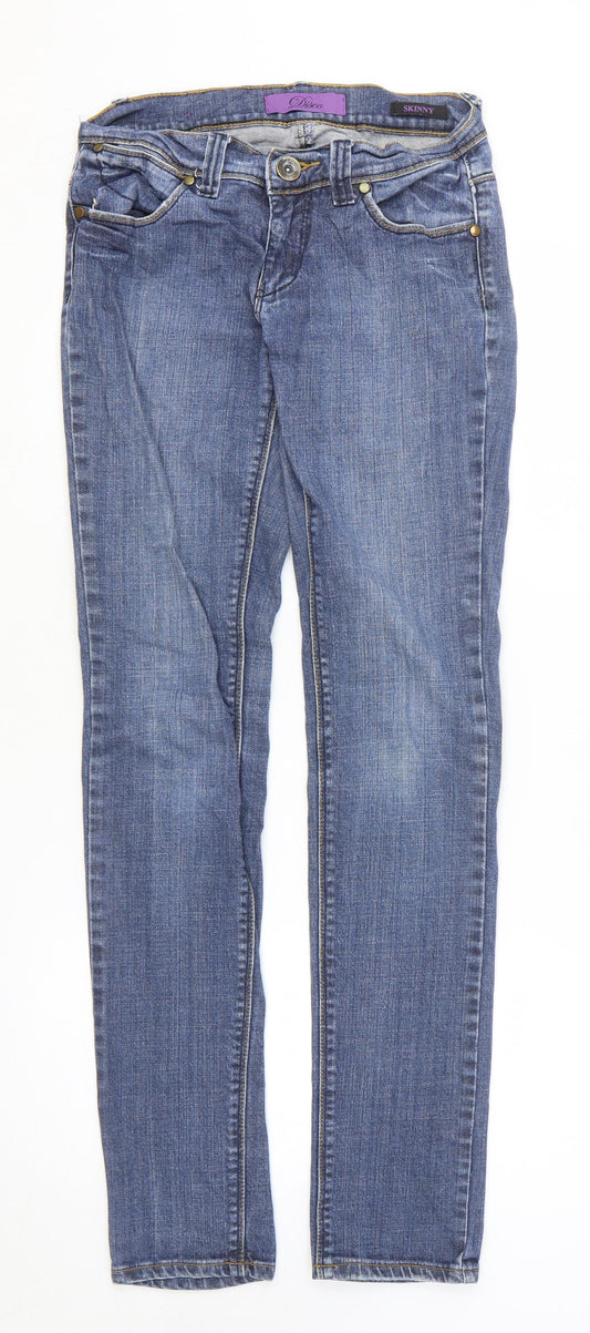 Womens UK Size 8 Disco Slim Fit Skinny Blue Jeans